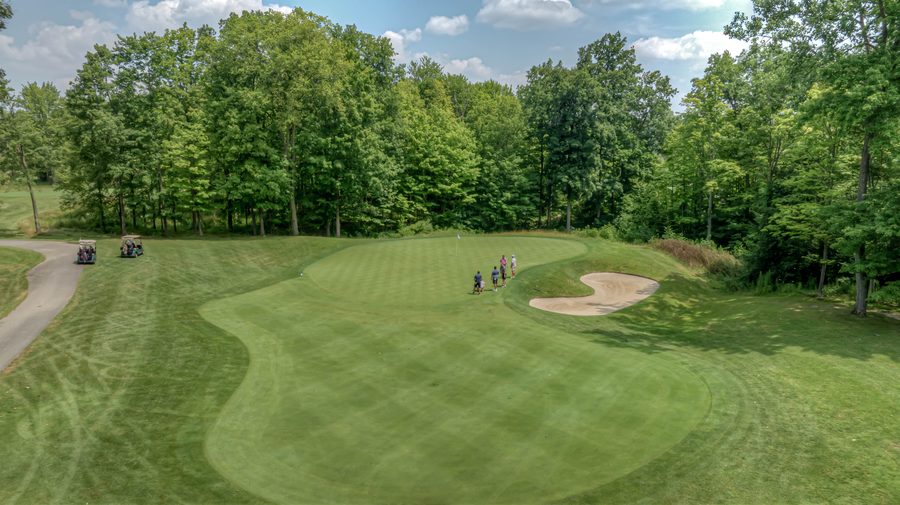 Wooded golf green